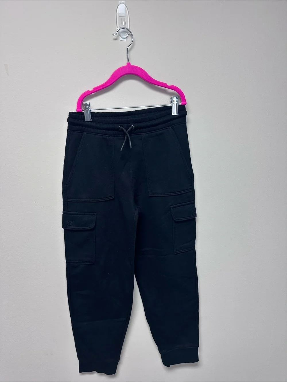Black Cargo Jogger Sweatpants